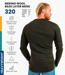 100% Merino Wool Base Layer Mens - Long Sleeve Thermal Shirts with Socks