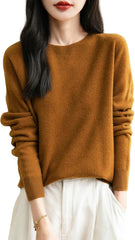 Chanyarn Women's 100% Merino Wool 2025 Fall Winter First-Line Ready to Wear Long Sleeve Seamless Knit Crewneck Sweater