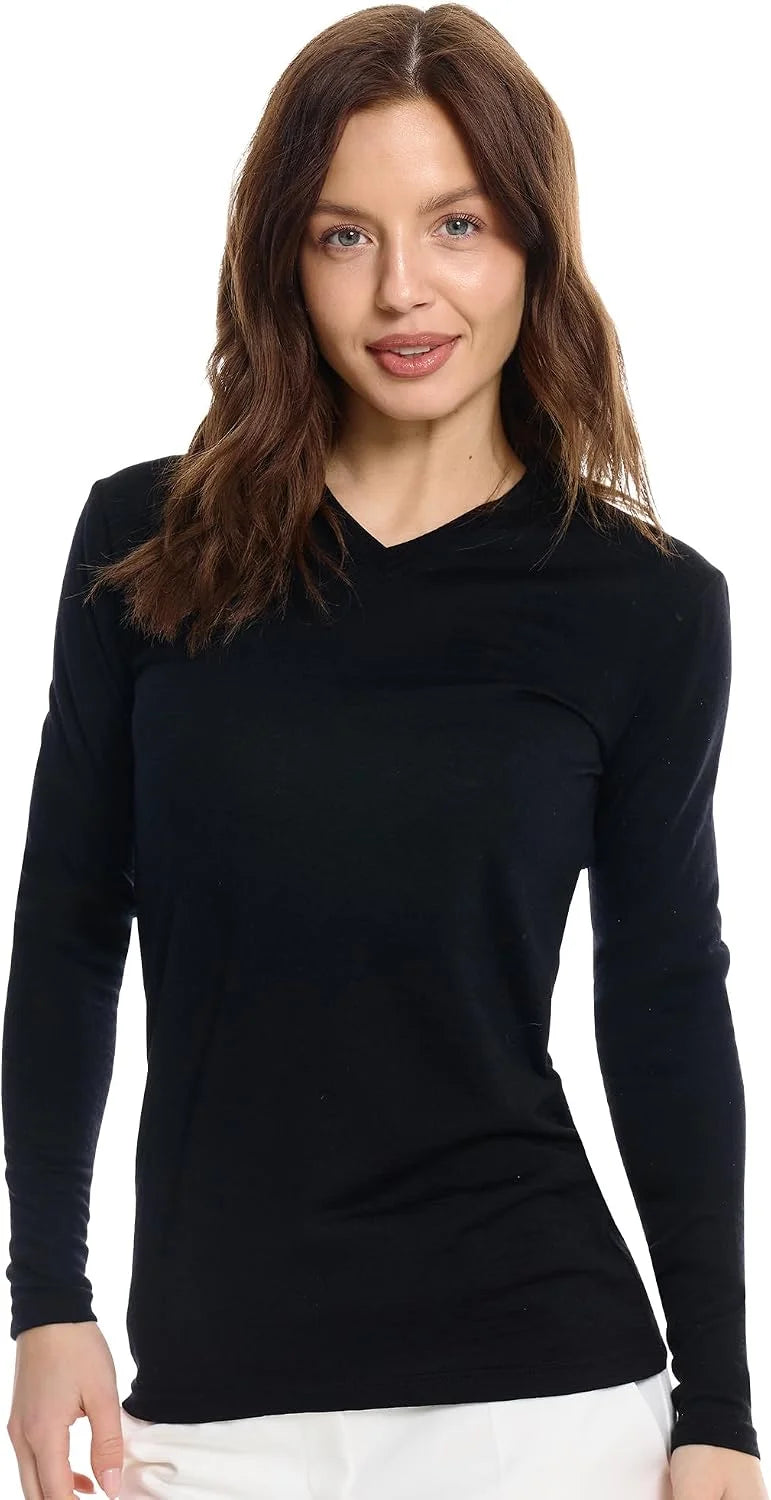 100% Merino Wool Base Layer Women - Thermal Merino Wool Shirt Women