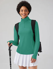 LOMON Women Long Sleeve Shirts Sun Protection 1/4 Zip Summer Quick Dry Hiking Shirts Quarter Zip Pullover for Women