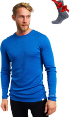 100% Merino Wool Base Layer Mens - Long Sleeve Thermal Shirts with Socks
