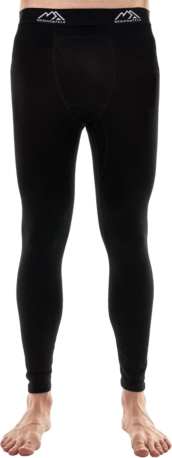 100% Merino Wool Base Layer Mens Long Johns - Thermal Underwear Bottoms