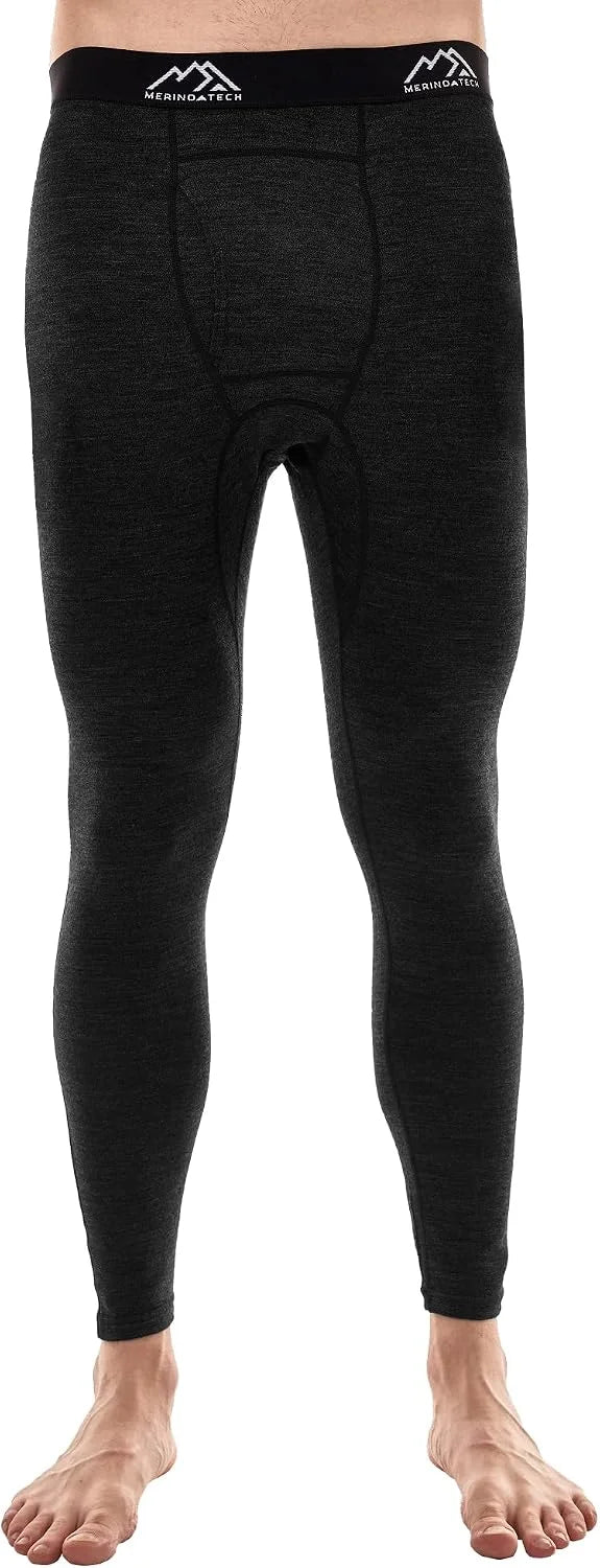 100% Merino Wool Base Layer Mens Long Johns - Thermal Underwear Bottoms