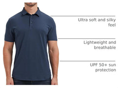 netdraw Men's Ultra Soft Bamboo Viscose Polo Curved Hem S-3XL