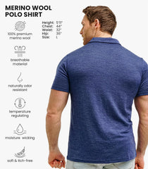 100% Merino Wool Polo Shirt Men - Short & Long Sleeve Shirt Base Later