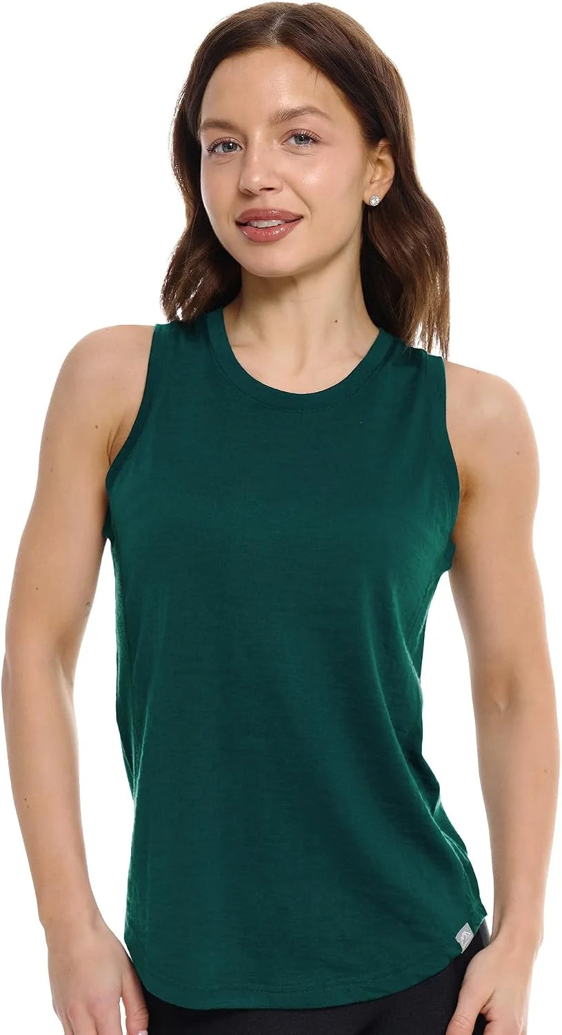 100% Merino Wool Tank Top Women - Active Sleeveless Undershirt Base Layer