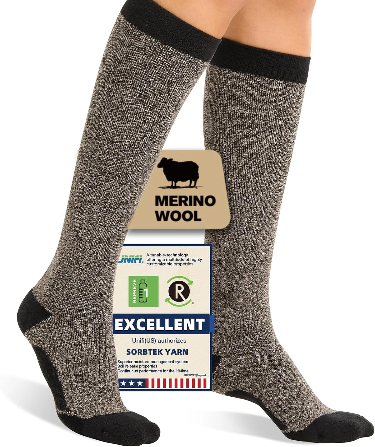 Merino Wool Compression Socks for Women Men 15-20 mmHg for flying