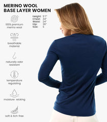 100% Merino Wool Base Layer Women - Thermal Merino Wool Shirt Women