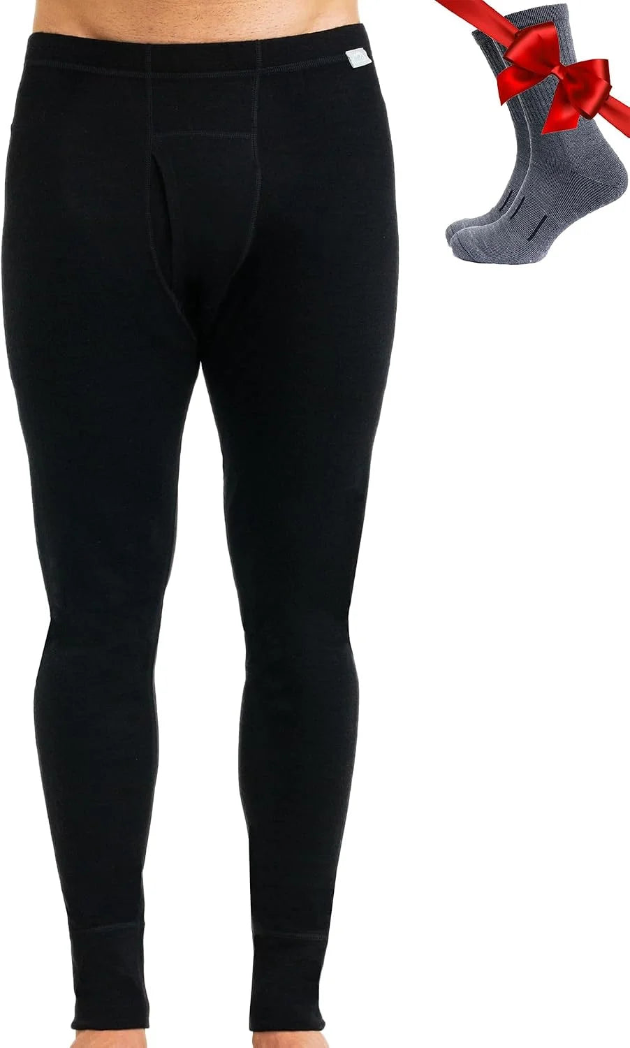 100% Merino Wool Base Layer Mens Pants - Thermal Underwear Long Johns
