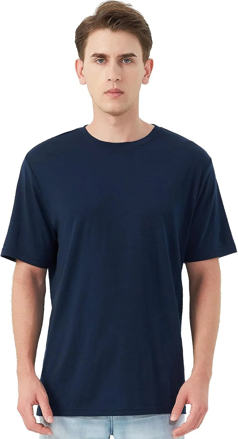 Merino Protect 100% Merino Wool T Shirts for Men Odor Resistance Base Layer Hiking Travel T-Shirt Soft Undershirt