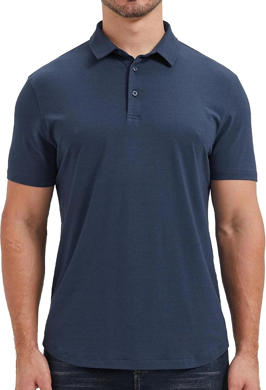 netdraw Men's Ultra Soft Bamboo Viscose Polo Curved Hem S-3XL | Lightweight , Breathable, Odor-resistant, UPF 50+, Collared Golf Shirt