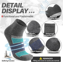 Anlisim Merino Wool Ankle Running Hiking Socks for Women and Men