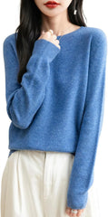 Chanyarn Women's 100% Merino Wool 2025 Fall Winter First-Line Ready to Wear Long Sleeve Seamless Knit Crewneck Sweater