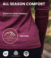 100% Merino Wool Base Layer Women - Thermal Merino Wool Shirt Women