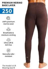 100% Merino Wool Base Layer Mens Pants - Thermal Underwear Long Johns