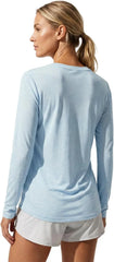 Merino Wool Shirt Women Lightweight Breathable Basic Tees Long Sleeve Sun Protection Shirts