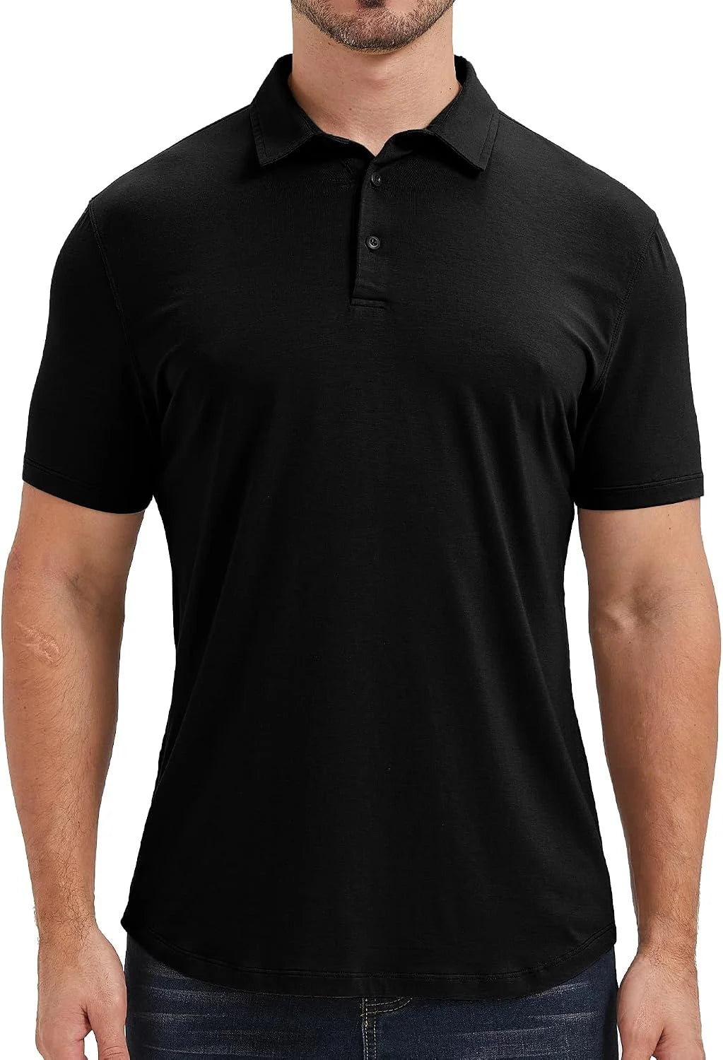 netdraw Men's Ultra Soft Bamboo Viscose Polo Curved Hem S-3XL