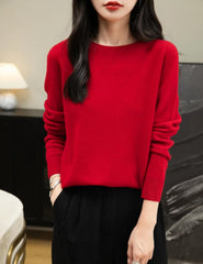 Chanyarn Women's 100% Merino Wool 2025 Fall Winter First-Line Ready to Wear Long Sleeve Seamless Knit Crewneck Sweater