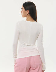 Women's Merino Wool Blend Shirts Long Sleeve Tops Crew Neck Fitted Basic Tee Cozy Embrace Collection