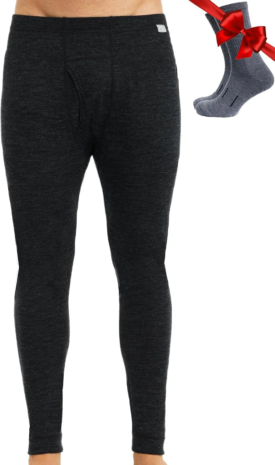 100% Merino Wool Base Layer Mens Pants - Thermal Underwear Long Johns