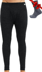 100% Merino Wool Base Layer Mens Pants - Thermal Underwear Long Johns