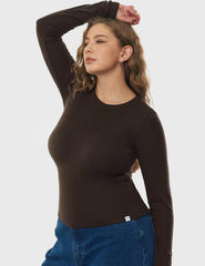 Women's Merino Wool Blend Shirts Long Sleeve Tops Crew Neck Fitted Basic Tee Cozy Embrace Collection