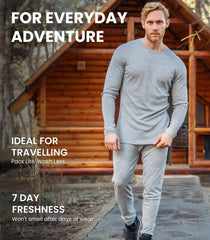 100% Merino Wool Base Layer Mens Pants - Thermal Underwear Long Johns