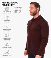 100% Merino Wool Polo Shirt Men - Short & Long Sleeve Shirt Base Later