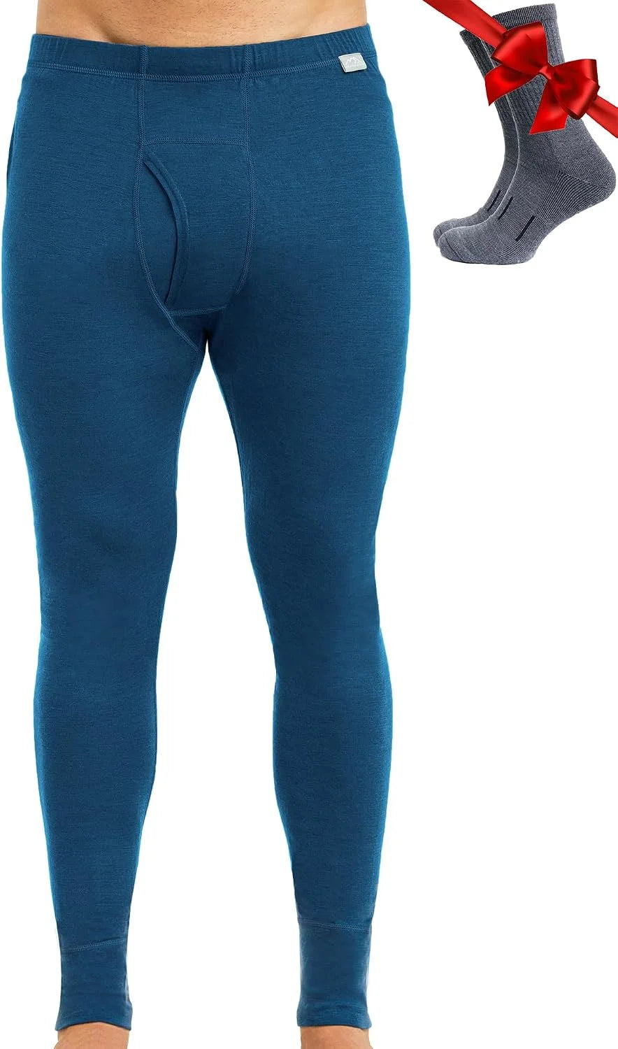 100% Merino Wool Base Layer Mens Pants - Thermal Underwear Long Johns