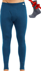 100% Merino Wool Base Layer Mens Pants - Thermal Underwear Long Johns