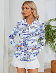 LOMON Women Long Sleeve Shirts Sun Protection 1/4 Zip Summer Quick Dry Hiking Shirts Quarter Zip Pullover for Women