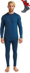 100% Merino Wool Base Layer Men Set - Thermal Underwear for Men Long Johns