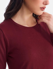 Women's Merino Wool Blend Shirts Long Sleeve Tops Crew Neck Fitted Basic Tee Cozy Embrace Collection