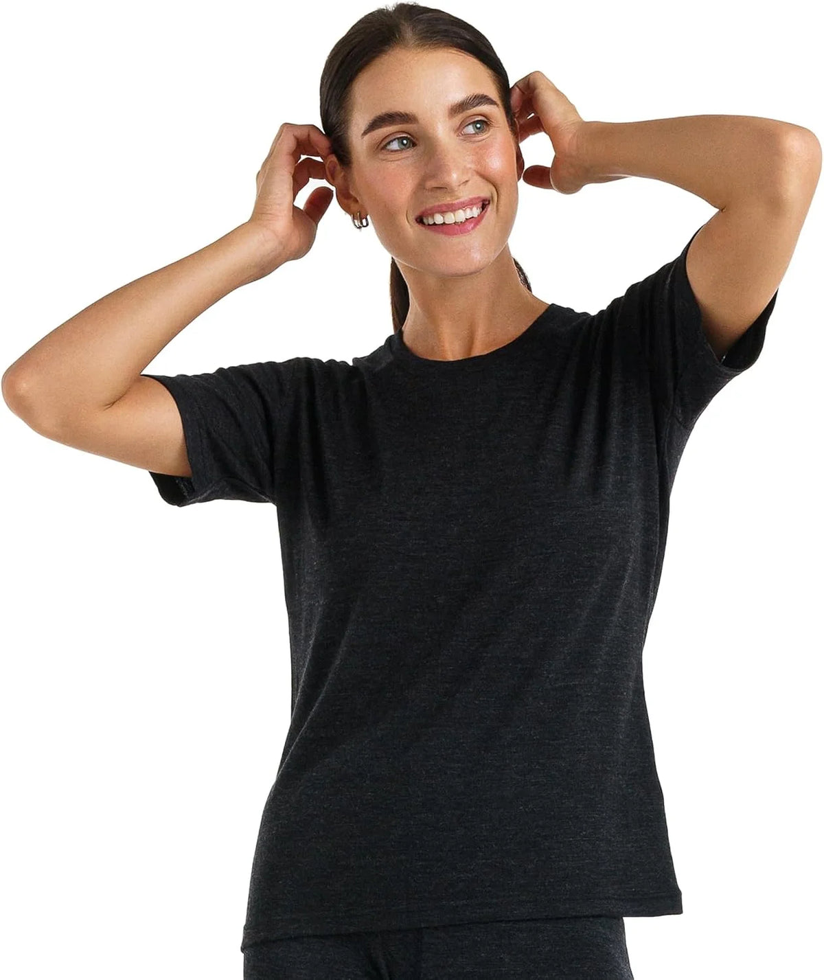 100% Merino Wool Shirt Women - Short Sleeve Tee Base Layer Top Undershirt
