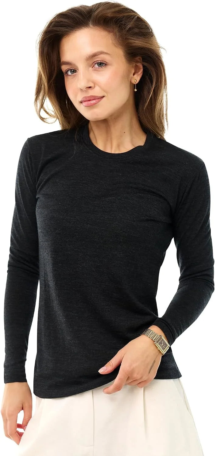 100% Merino Wool Base Layer Women - Thermal Merino Wool Shirt Women