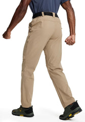 Mens Hiking Pants Lightweight Cargo Work Tactical Nylon Stretch Waterproof Quick Dry Fishing Travel Outdoor 6 Pockets