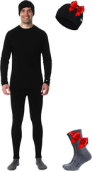 100% Merino Wool Base Layer Men Set - Thermal Underwear for Men Long Johns
