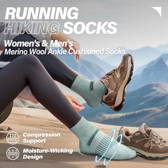 Anlisim Merino Wool Ankle Running Hiking Socks for Women and Men