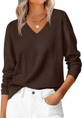 ANRABESS Women’s Fall Long Sleeve V Neck Light Sweaters