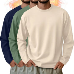 3 Pack Mens Long Sleeve Thermal Shirts Crew Neck Tops