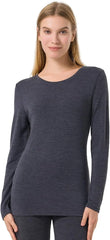 100% Merino Wool Base Layer Women Soft Thermal Long Sleeve Everyday Shirt