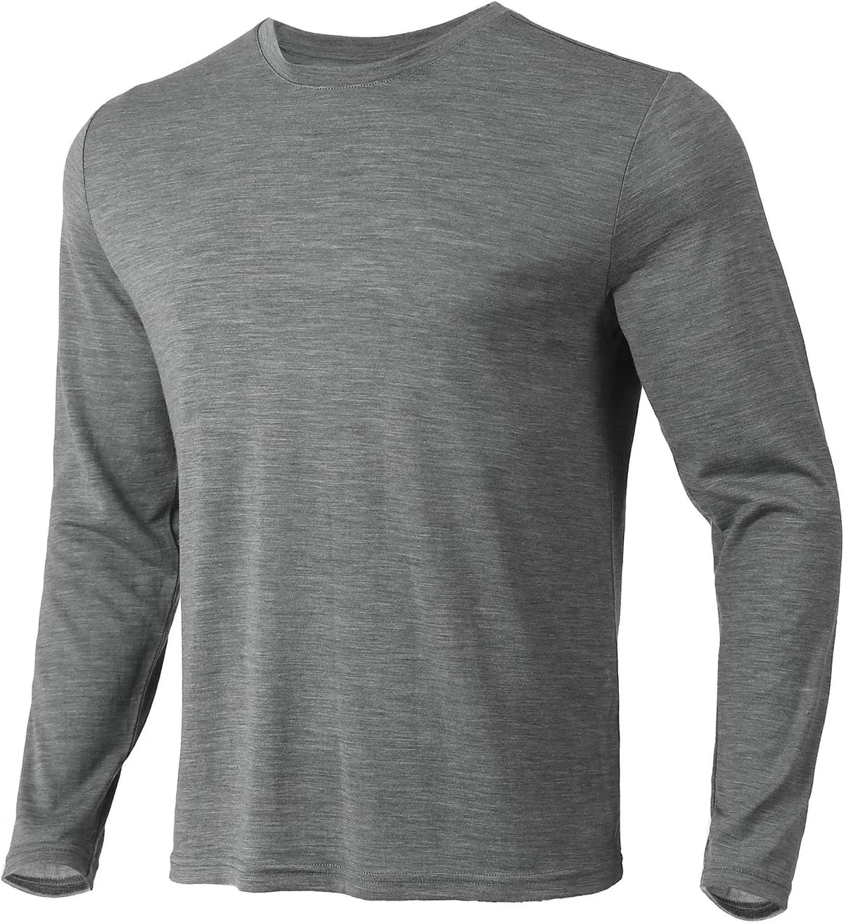 100% Merino Wool Base Layer for Men Long Sleeve Crew Neck Thermal Shirt