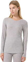 100% Merino Wool Base Layer Women Soft Thermal Long Sleeve Everyday Shirt
