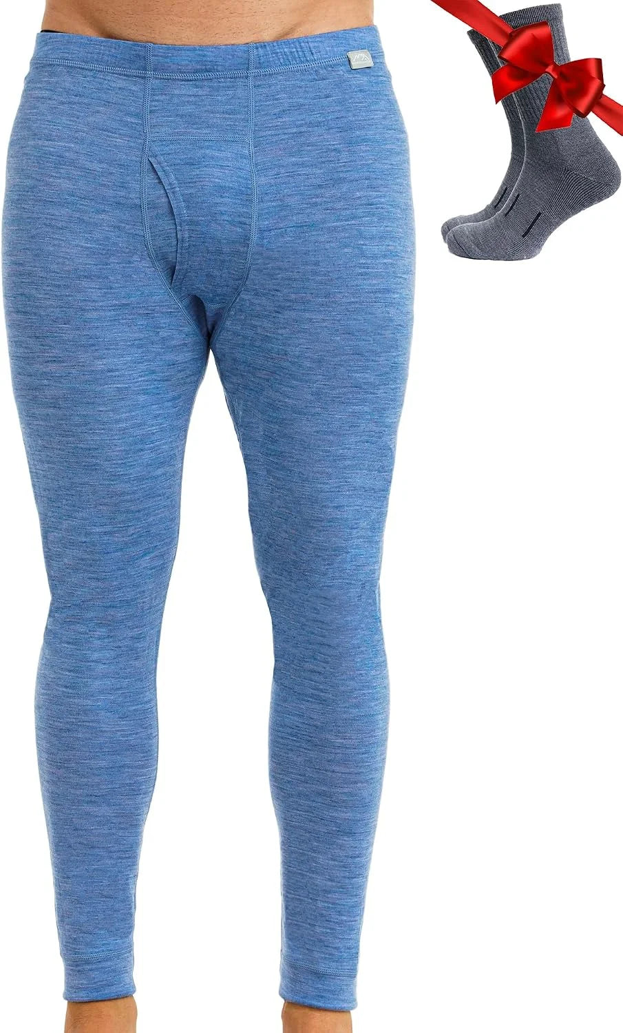 100% Merino Wool Base Layer Mens Pants - Thermal Underwear Long Johns