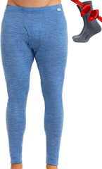 100% Merino Wool Base Layer Mens Pants - Thermal Underwear Long Johns