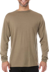 100% Merino Wool - Men's Long Sleeve Crew Shirt - Thermal Base Layer