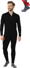 100% Merino Wool Base Layer Men Set - Thermal Underwear for Men Long Johns