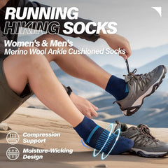 Anlisim Merino Wool Ankle Running Hiking Socks for Women and Men