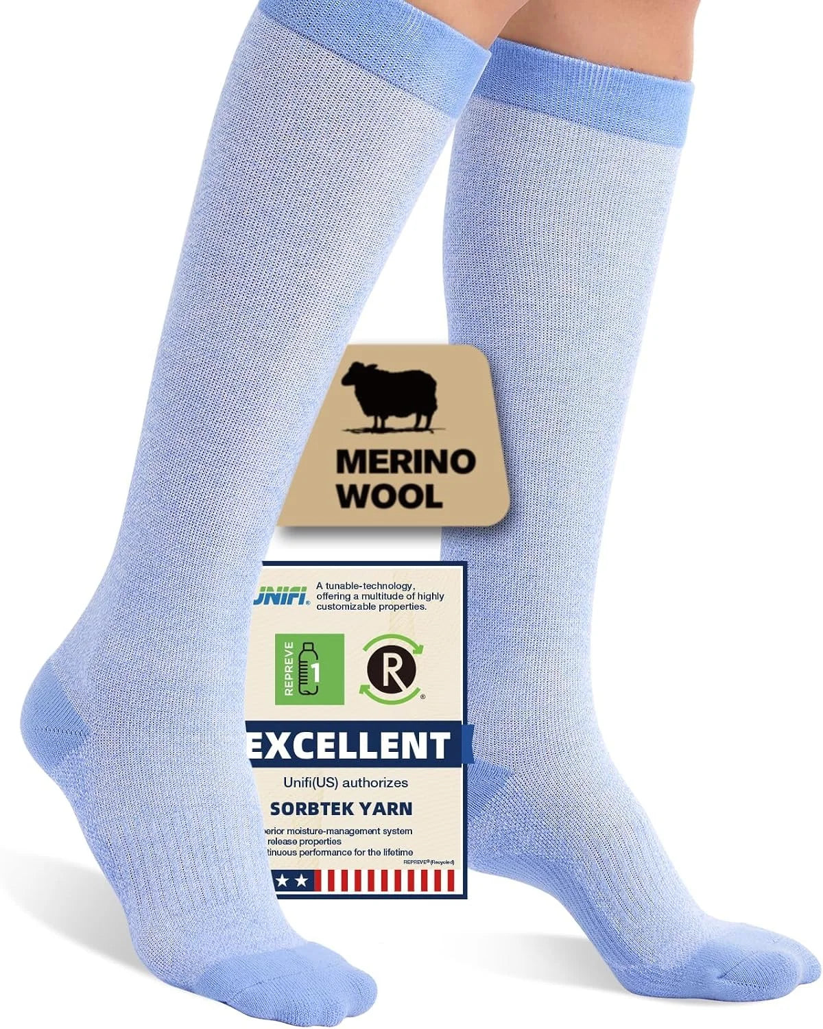 Merino Wool Compression Socks for Women Men 15-20 mmHg for flying