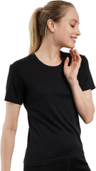 100% Merino Wool Shirt Women - Short Sleeve Tee Base Layer Top Undershirt